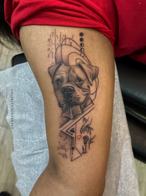 pet tattoo of dog portrait tattoo by ashish gupta tattoo artist in ghatkopr
