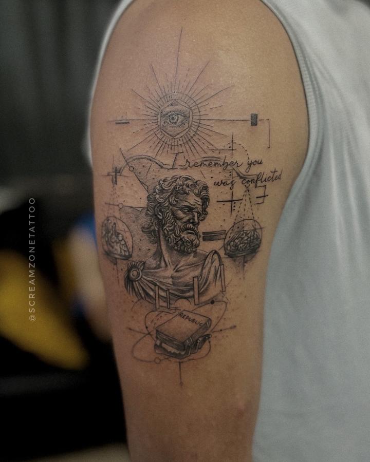 Fine line tattoo by female tattoo artist in Mumbai, Screamzonetattoo