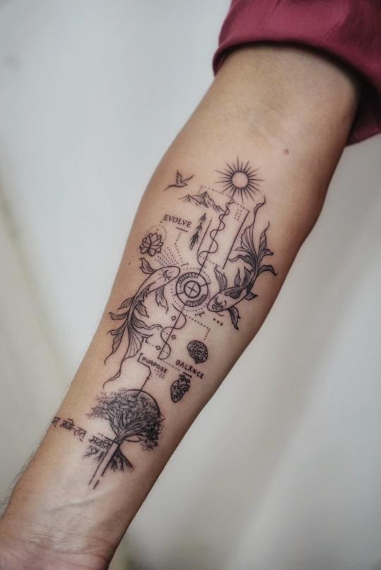 Fish Nature Realism tattoo, Screamzonetattoo tattoo studio in Mumbai