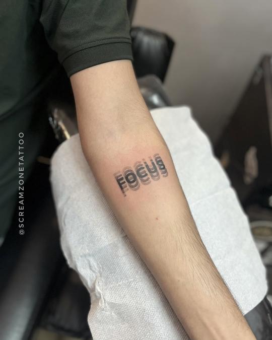 Letter Text Realism tattoo, Screamzonetattoo tattoo studio in Mumbai