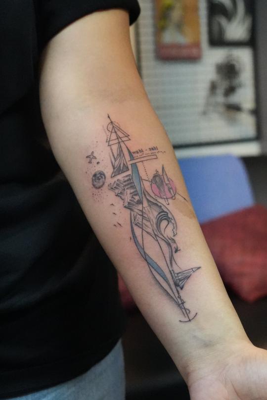 Line Art Realism tattoo, Screamzonetattoo tattoo studio in Mumbai