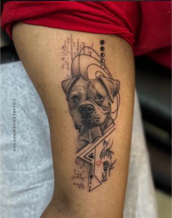 Pet Dog Portrait tattoo, Screamzonetattoo tattoo studio in Mumbai
