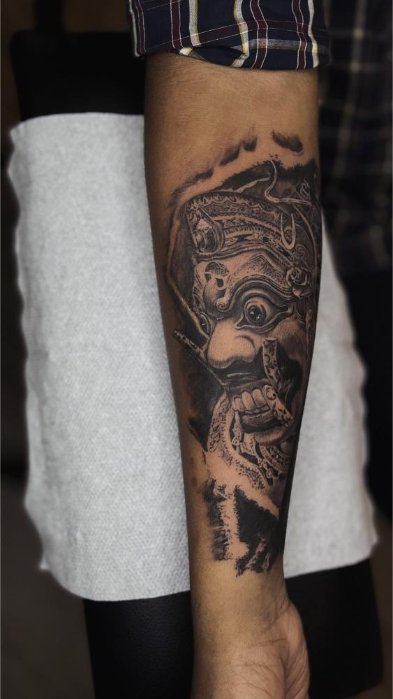 Bhairav portrait tattoo lord shiva protrait tattoo realsim portrait tattoo of mahadev in ghatkopar, Mumbai