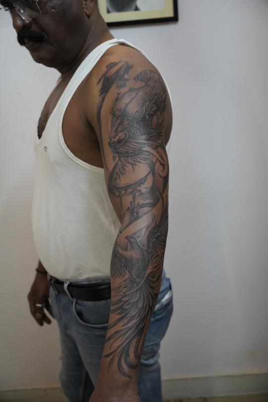 Realism pet portrait tattoo redesign, Screamzonetattoo Ghatkopar