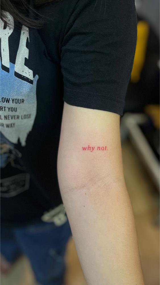 Colour Text tattoo, Screamzonetattoo tattoo studio in Mumbai