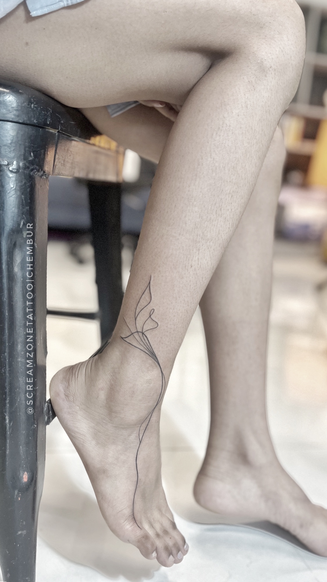 ankle tattoo done at screamzonetattoo - tattoo artist in mumbai