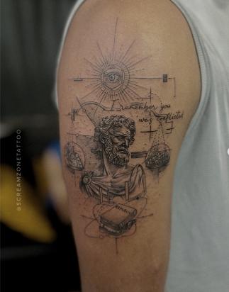 Egyptian god tattoo design inked at our Ghatkopar tattoo shop