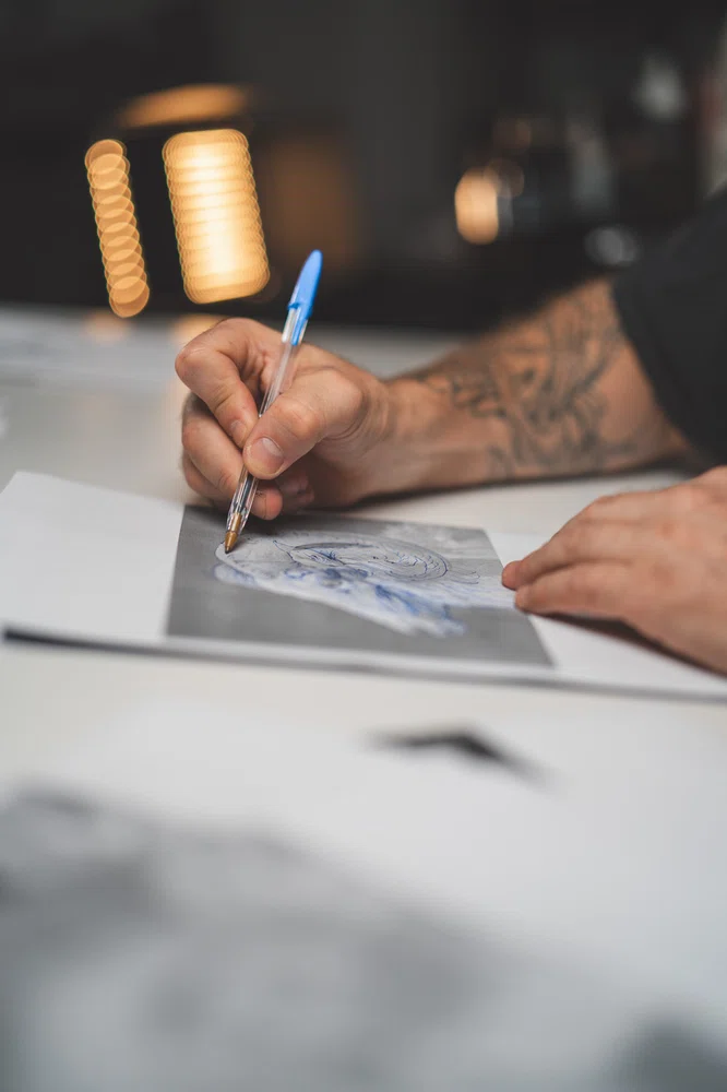 Tattoo design reference and composition study used in tattoo classes Mumbai