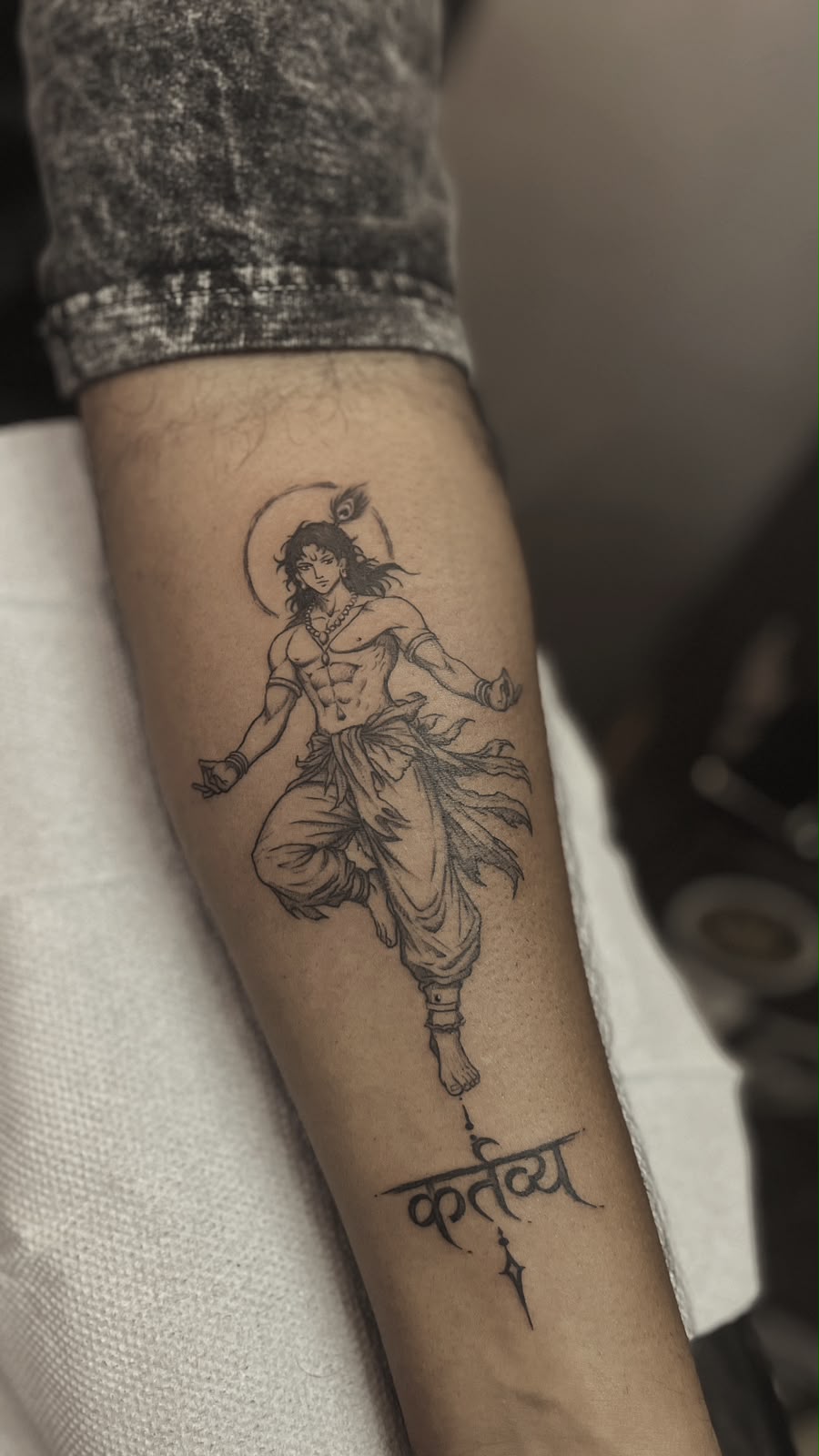 Lord Krishna Realistic Portrait tattoo design and meaning - Spiritual tattoo by Screamzonetattoo, Ghatkopar Mumbai