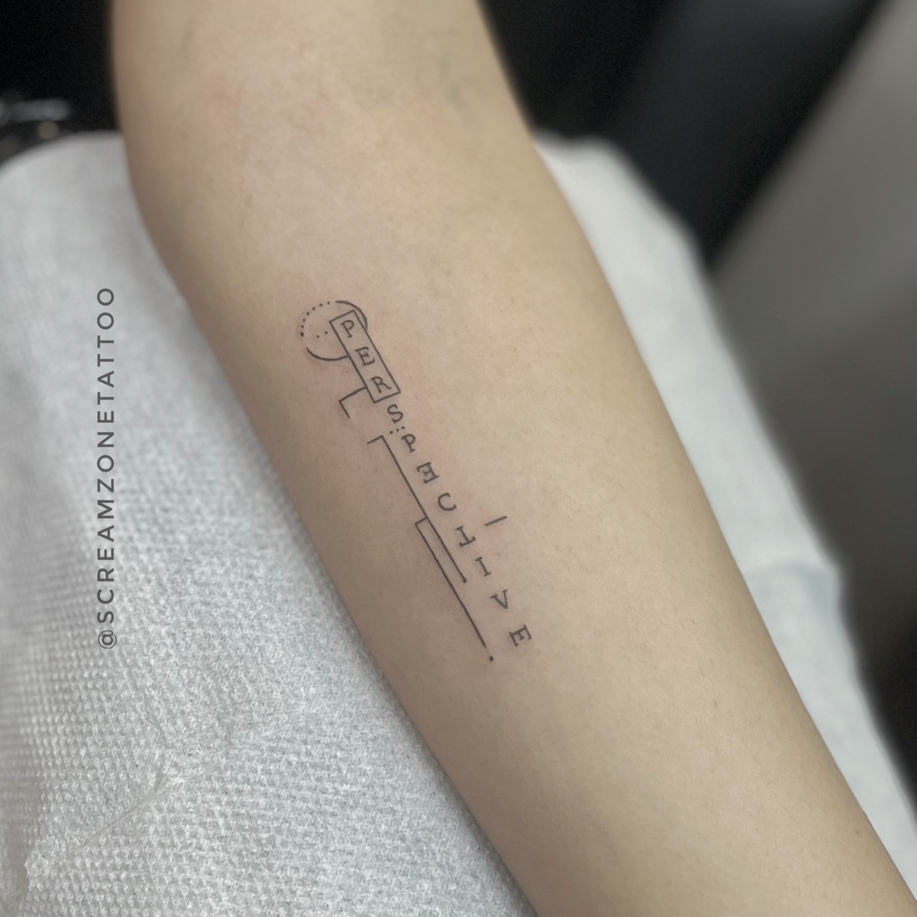 Perspective Lettering tattoo design and meaning - Lettering, Tattoo for Women, Tattoo for Men tattoo by Screamzonetattoo, Ghatkopar Mumbai